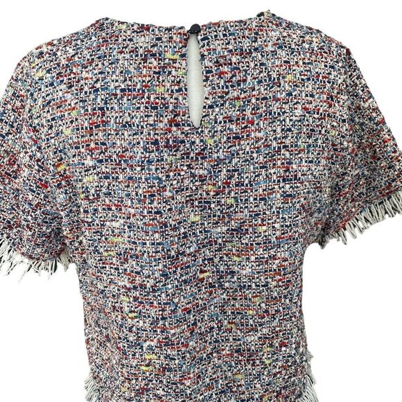 Jade Melody Tam Tweed Ruffle Multi Color Top Blouse Shirt - Picture 4 of 14